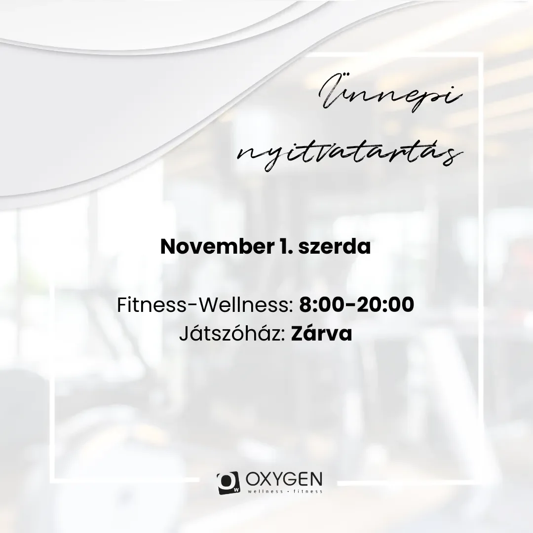 1 November: holiday opening hours