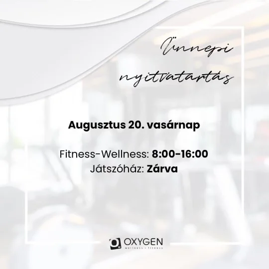 20 August: Holiday opening hours