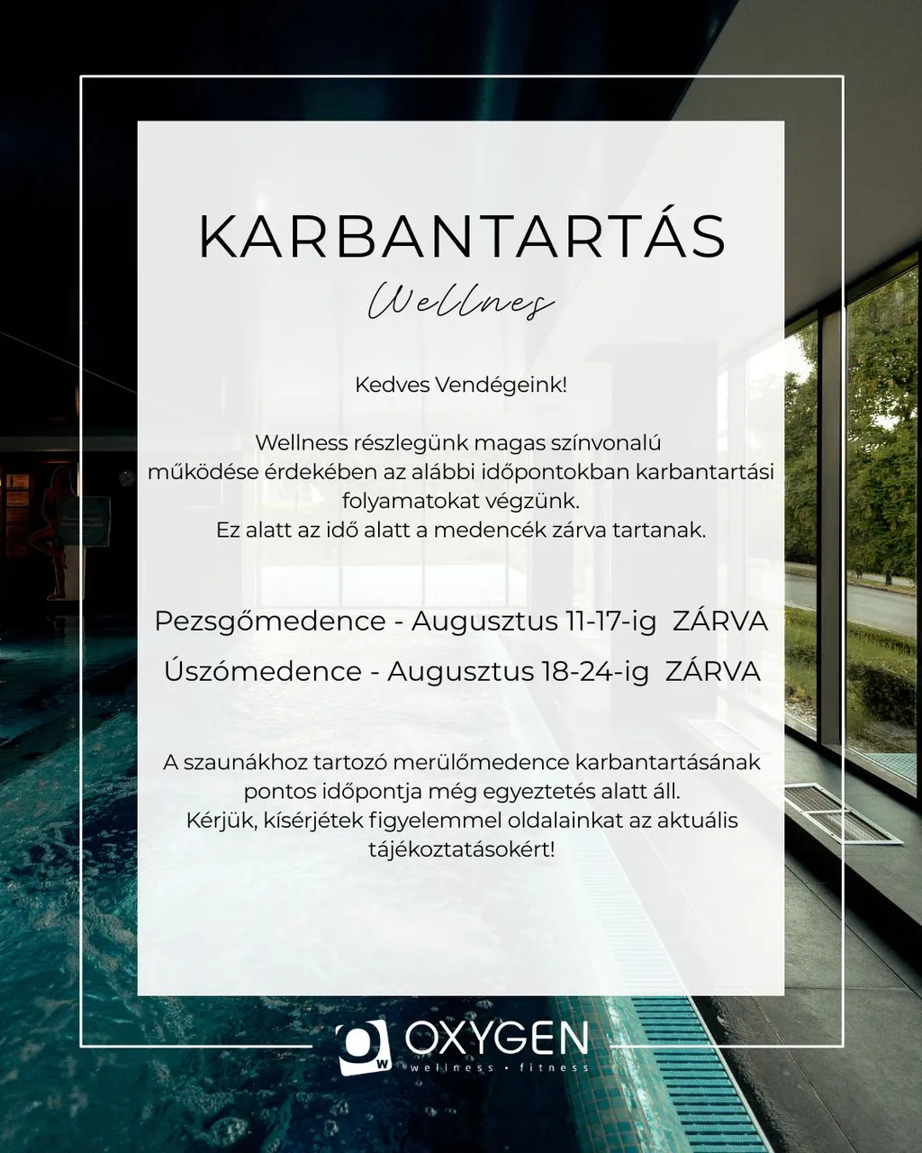 Wellness karbantartás